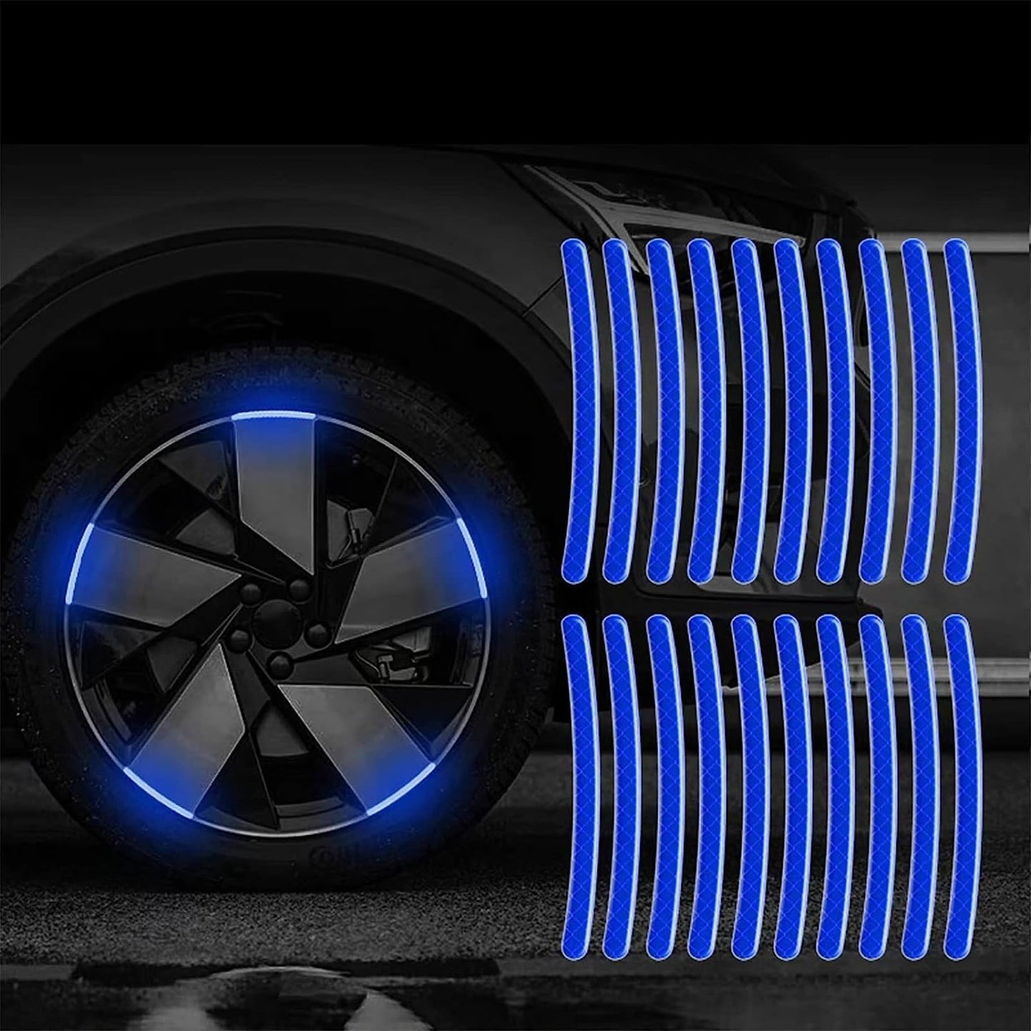 Autocollant Voiture - GlowWheel™ - Bleu